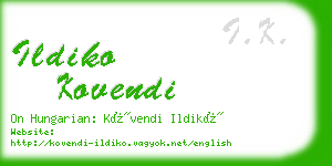 ildiko kovendi business card